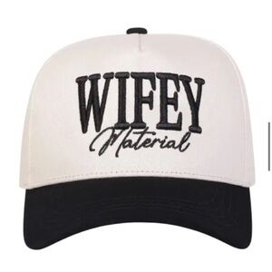 Wifey Material Black and White Cap